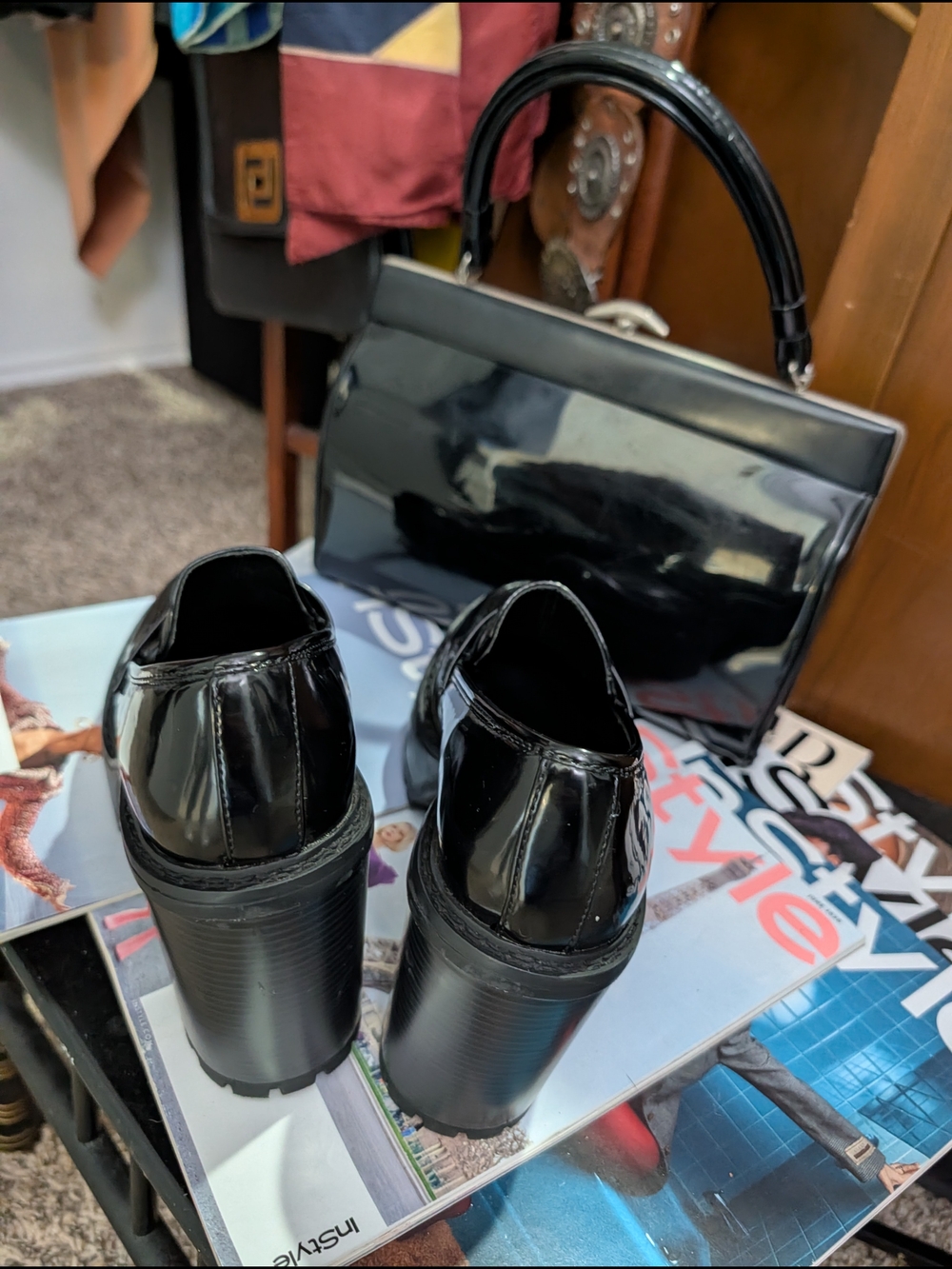Madden Girl Black Patent Platform Loafers - Picture 4 of 6